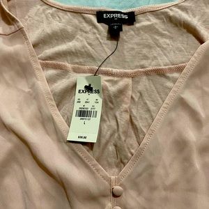 New XL Express Summer Sleeveless sheer pink top